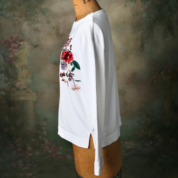 KappAhl Floral Embroidered Unbanded Sweatshirt S - Picture 7 of 10